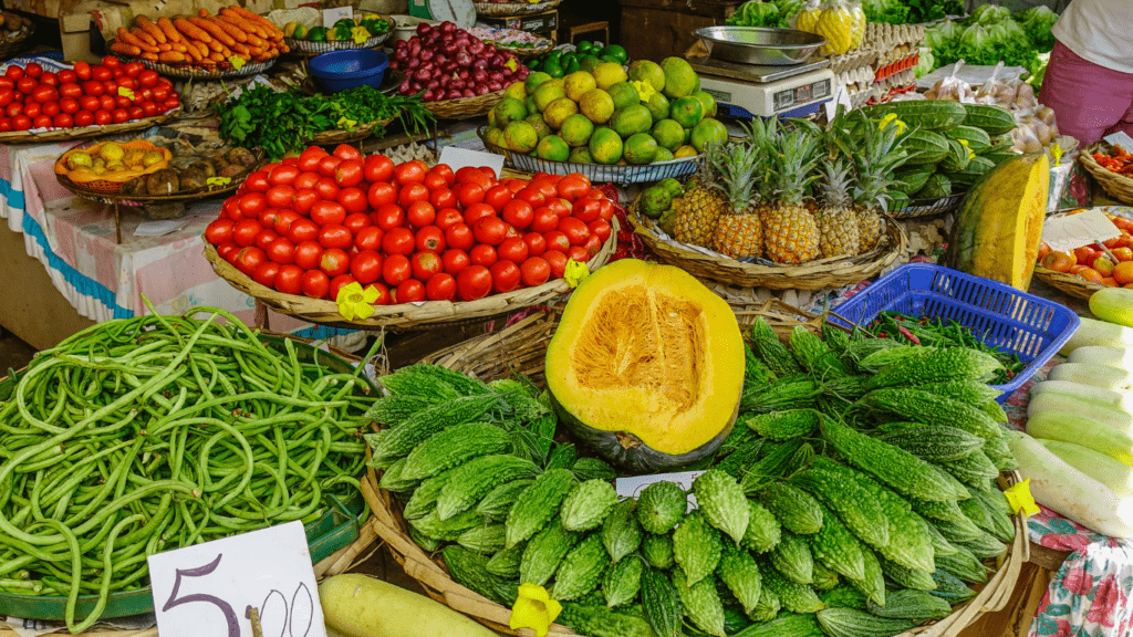 vegetables in the market