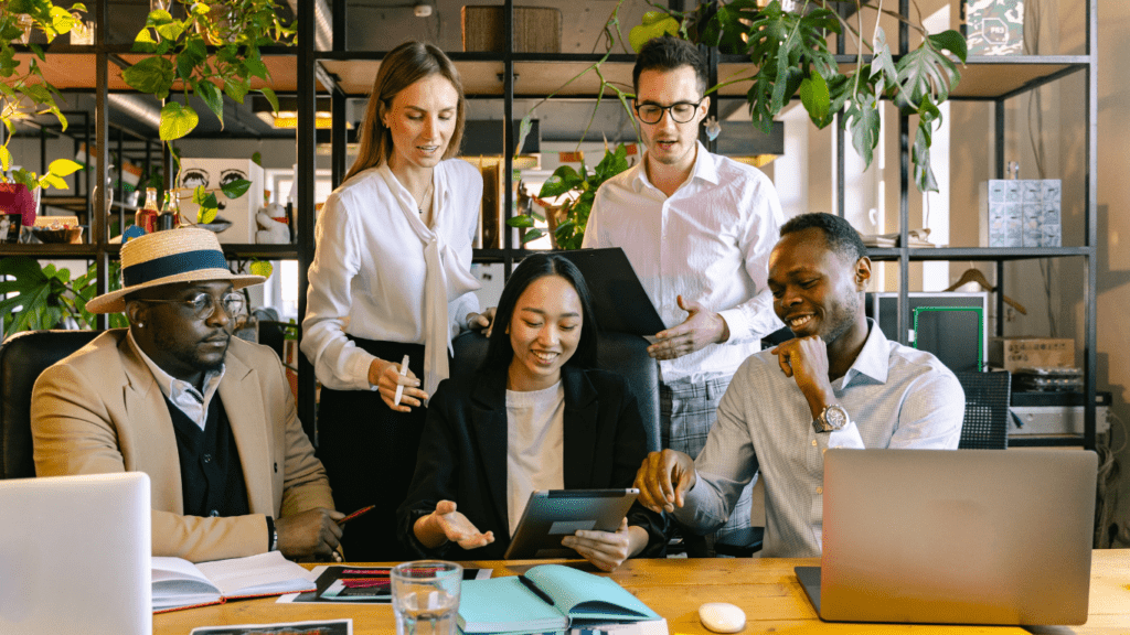 People in the office having a meeting